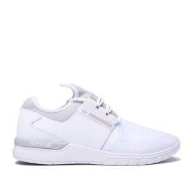 Supra Mens FLOW RUN Low Top Shoes White/Lt Grey/white | US-78137